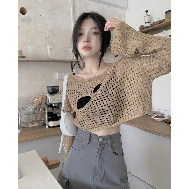Áo croptop lưới Ulzzang