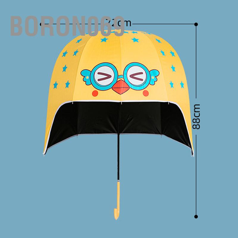 Ô Mũ bảo hiểm Ô mô hình hoạt 10 Gân Chống tia UV Tay cầm dài che mưa nắng 72*88cm Boron069