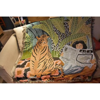 Thảm treo tường họa tiết vintage chăn trải shopha chống bụi, phong cách boho vintage freestyle