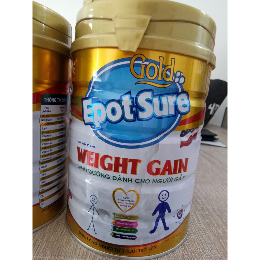 Sữa Epotsure Weight Gain 900gr - Dành cho người gầy và trẻ từ 1 tuổi tăng cân