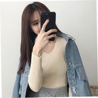 Áo Len Lông Cừu Cổ Tim Mềm Mại