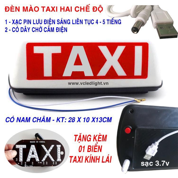 ĐÈN MÀO TAXI CÓ SẠC/ KHÔNG SẠC/ LÀM THEO YÊU CẦU