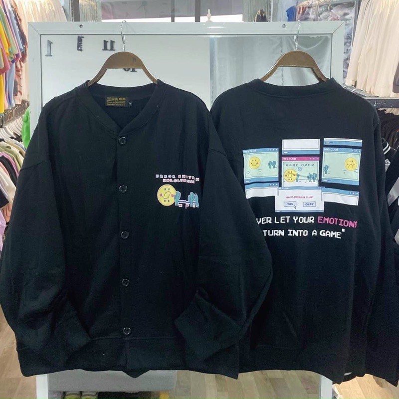 Áo Khoác Cardigan Nỉ Bông GAMEOVER ❤️ Áo Khoác Nỉ Bông Unisex Chất Đẹp In Game | BigBuy360 - bigbuy360.vn