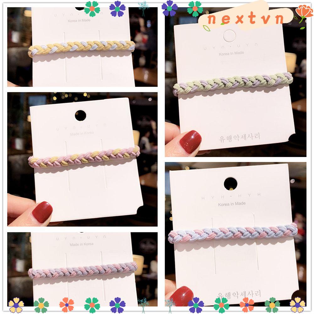 Dây buộc tóc hai màu co giãn phong cách Hàn Quốc
