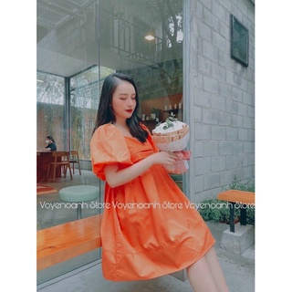ĐẦM BBD TAY BỒNG XẾP LI NGỰC