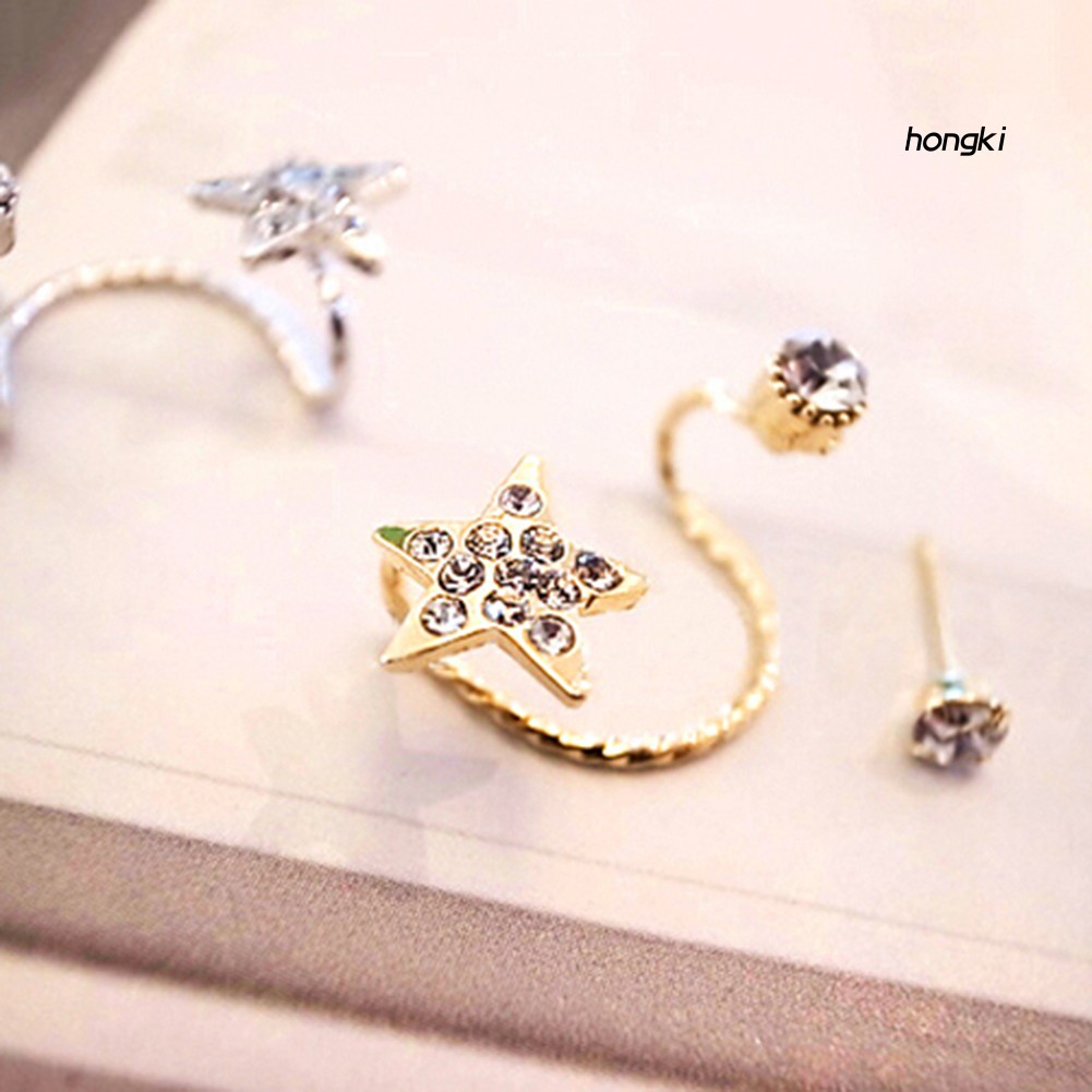 1 Chiếc Bông Tai Đeo Vành Tai Đính Đá Thanh Lịch Cho Nữ