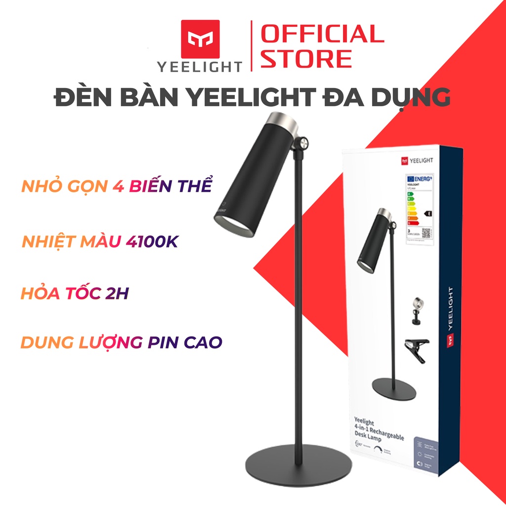 Đèn bàn Yeelight YLYTD0011 đa năng 4 biển thể sử dụng, điều khiển cảm ứng, pin sạc 1800mah - Bảo hành 12 tháng