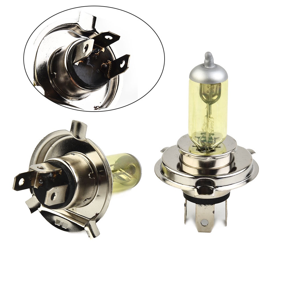 Set 2 Bóng Đèn Pha Xenon H4 55W 5000K Ánh Sáng Vàng Chống Thấm Nước Dành Cho Ô Tô