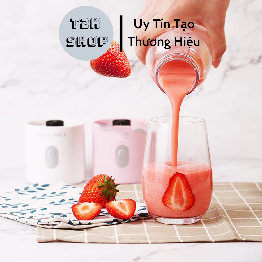 Máy Xay Sinh Tố Hoa Quả Mini Cầm Tay Meet Juice 500ml Cao Cấp Công Suất 150W Cực Mạnh - T2K Shop