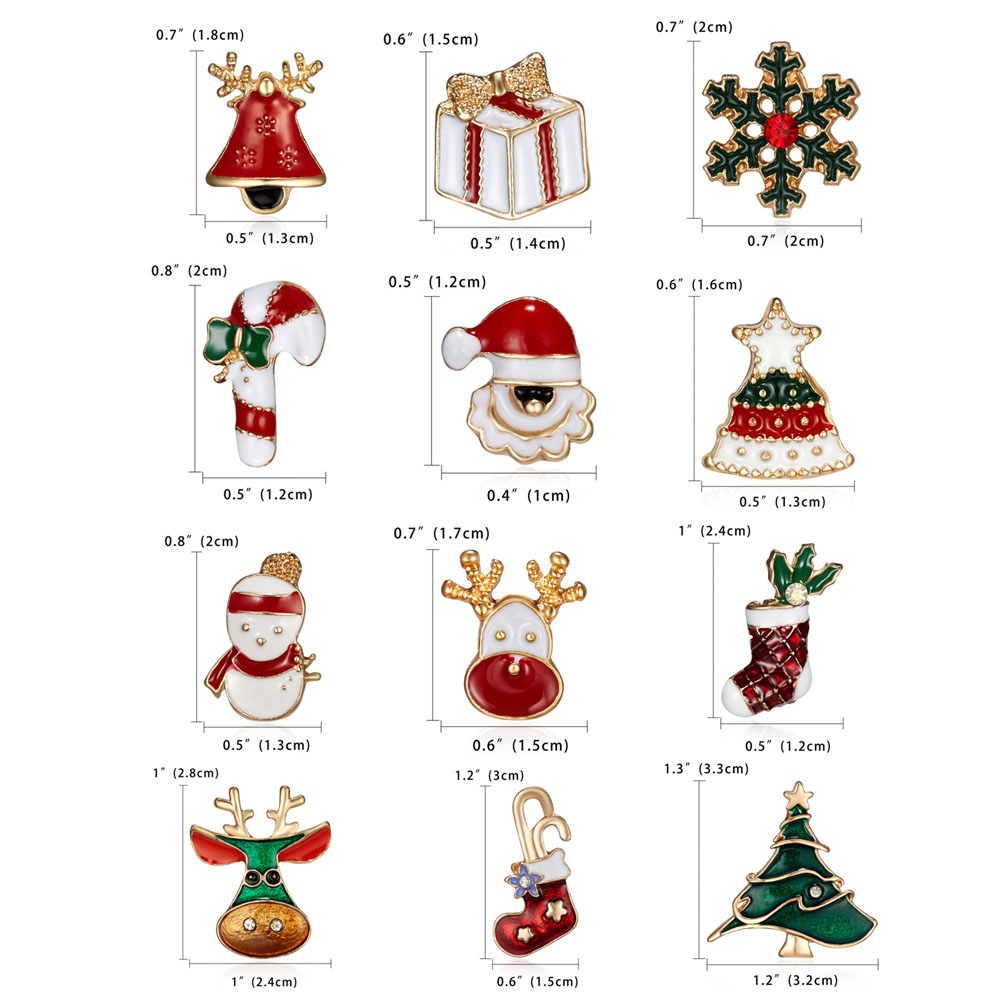 Set 3 ghim cài áo kiểu dáng giáng sinh dễ thương