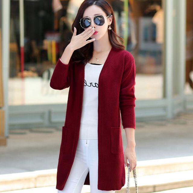 Áo khoác len cardigan lông cừu dáng dài - Loại 1 | BigBuy360 - bigbuy360.vn