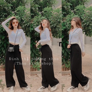 Sét áo tăm croptop míc quần sớ đen cá tính