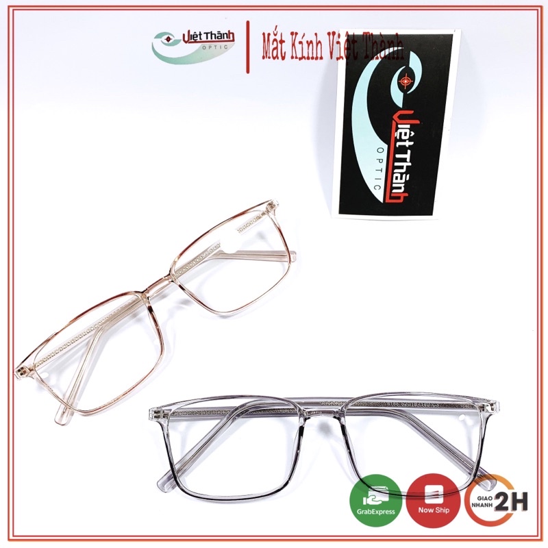 Gọng Kính Nhựa Cốt Thép Kiểu Dáng Vuông Mảnh Nhẹ NHẬN LẮP KÍNH ĐỘ CẬN