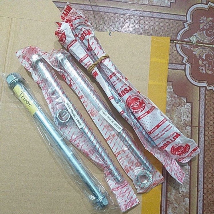 Trục Trước Xe Dream Và Wave Alpha, ZX, Wave thái [ Dày Dặn ] - Trục Bánh Xe Dream Lắp Cho Dream Thái, Dream Việt Các Đời