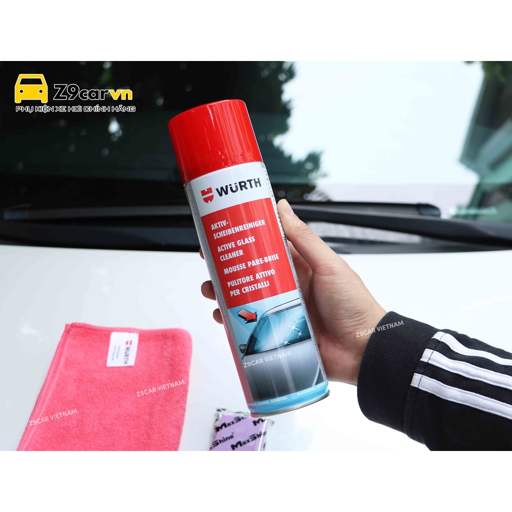 Combo vệ sinh kính lái Wurth và đất sét tẩy bụi sơn Maxshine kèm khăn Microfiber
