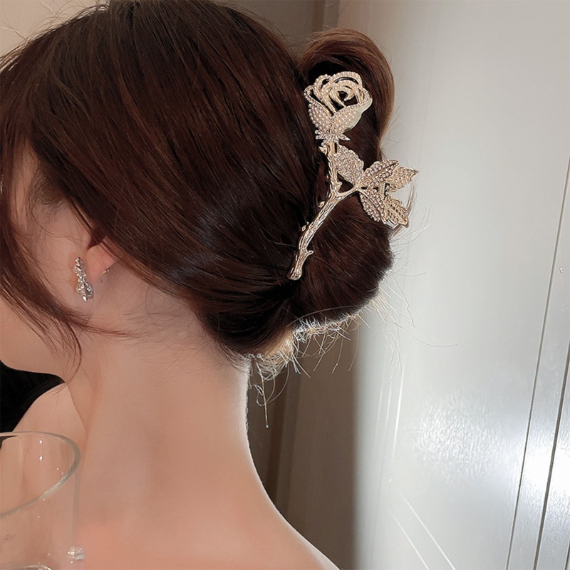 Kẹp Tóc Hợp Kim Đính Ngọc Trai Nhân Tạo Thiết Kế Thanh Lịch Cho Nữ