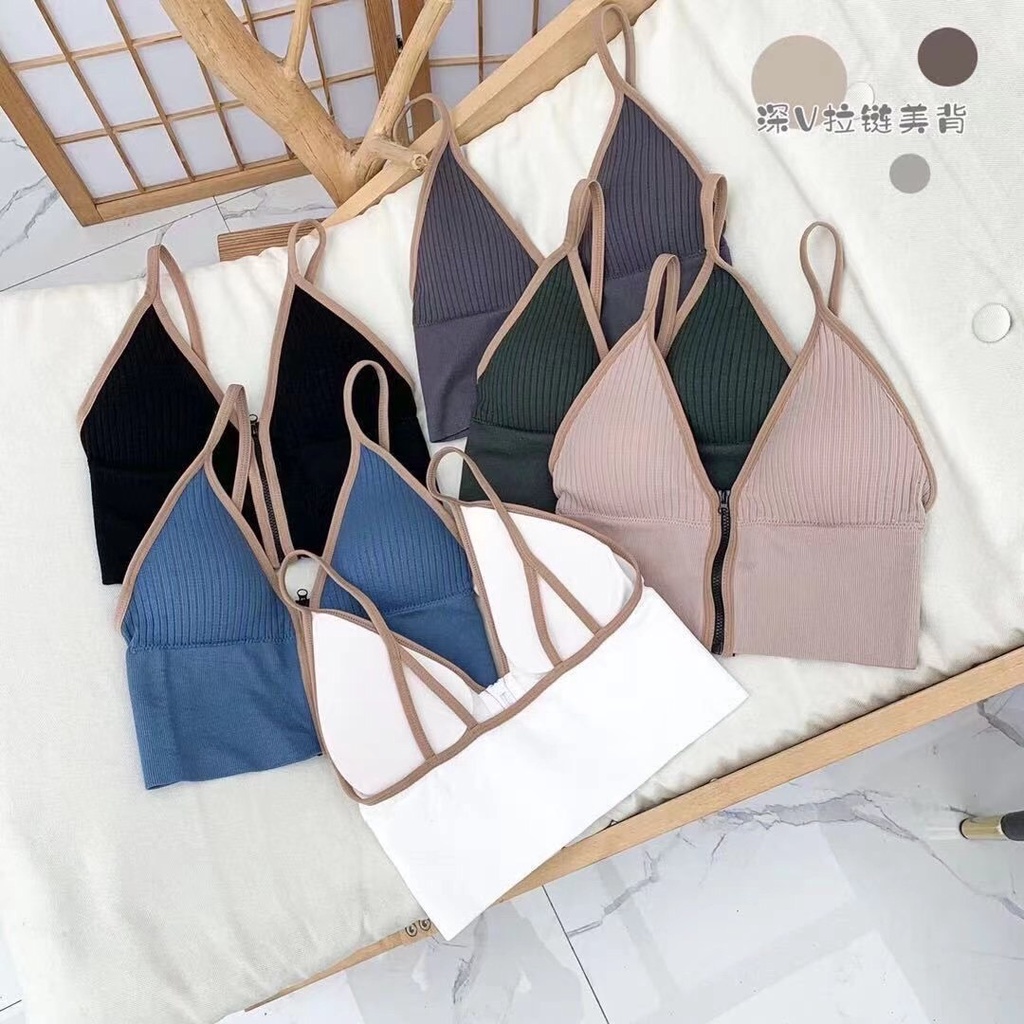 Áo Bra Nữ - Áo Lót Nữ 2 dây Nâng Ngực kéo khóa tôn dáng mẫu Bra 067