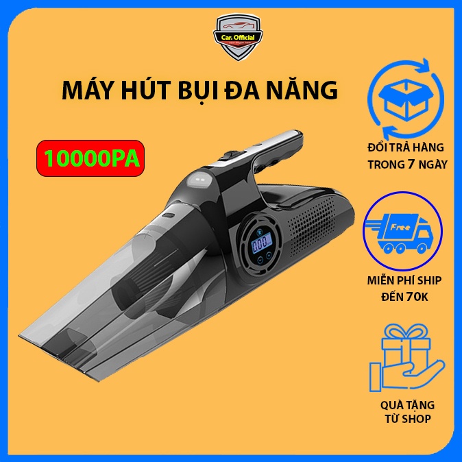 Máy Hút Bụi Oto Đa Năng, Sử Dụng Cho Gia Đình, Trên Xe Oto, Lực Hút Khỏe, Bơm Hơi Kiểm Tra Áp Suất Lốp, Bảo Hành 2 Năm