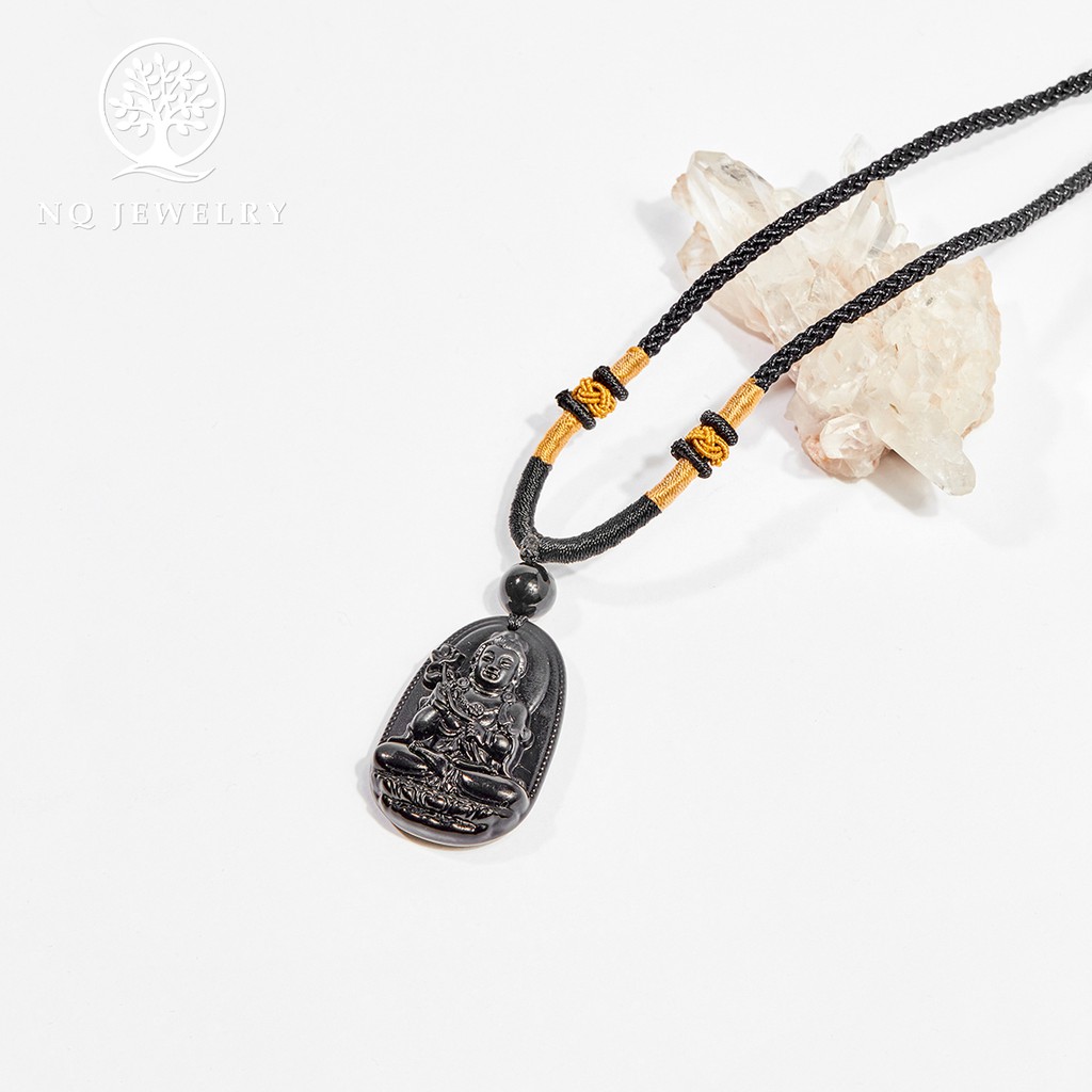 Mặt dây chuyền phật bản mệnh đá đen - NQ Jewelry