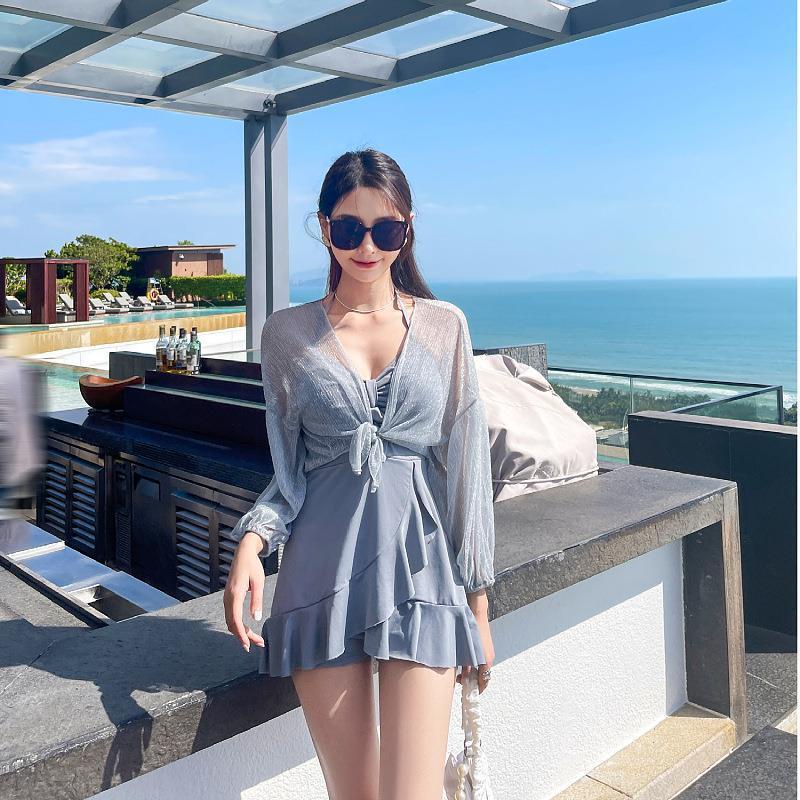 Đồ Bơi Một Mảnh Tay Dài Thời Trang Mùa Hè Dành Cho Nữ