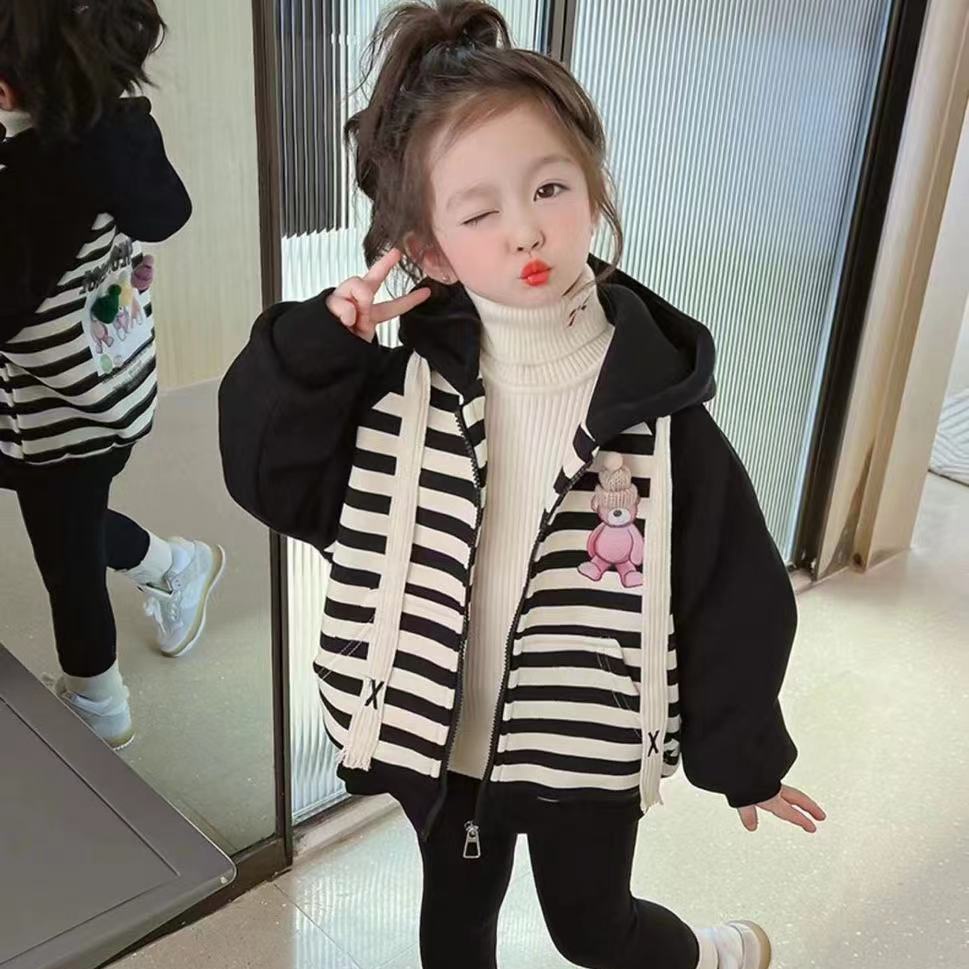 [Babycat] Hàng Có Sẵn Áo Khoác Lót Lông Cừu Dày Dặn Phong Cách Nhật Bản Hàn Quốc Thời Trang Thu Đông 2022 Mới Cho Bé Gái