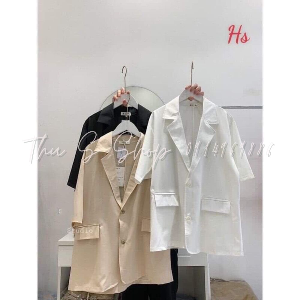 Áo Blazer Nữ Ngắn Tay THUS Áo Vest Blazer Phong Cách Công Sở Chất Siêu Đẹp A1D1