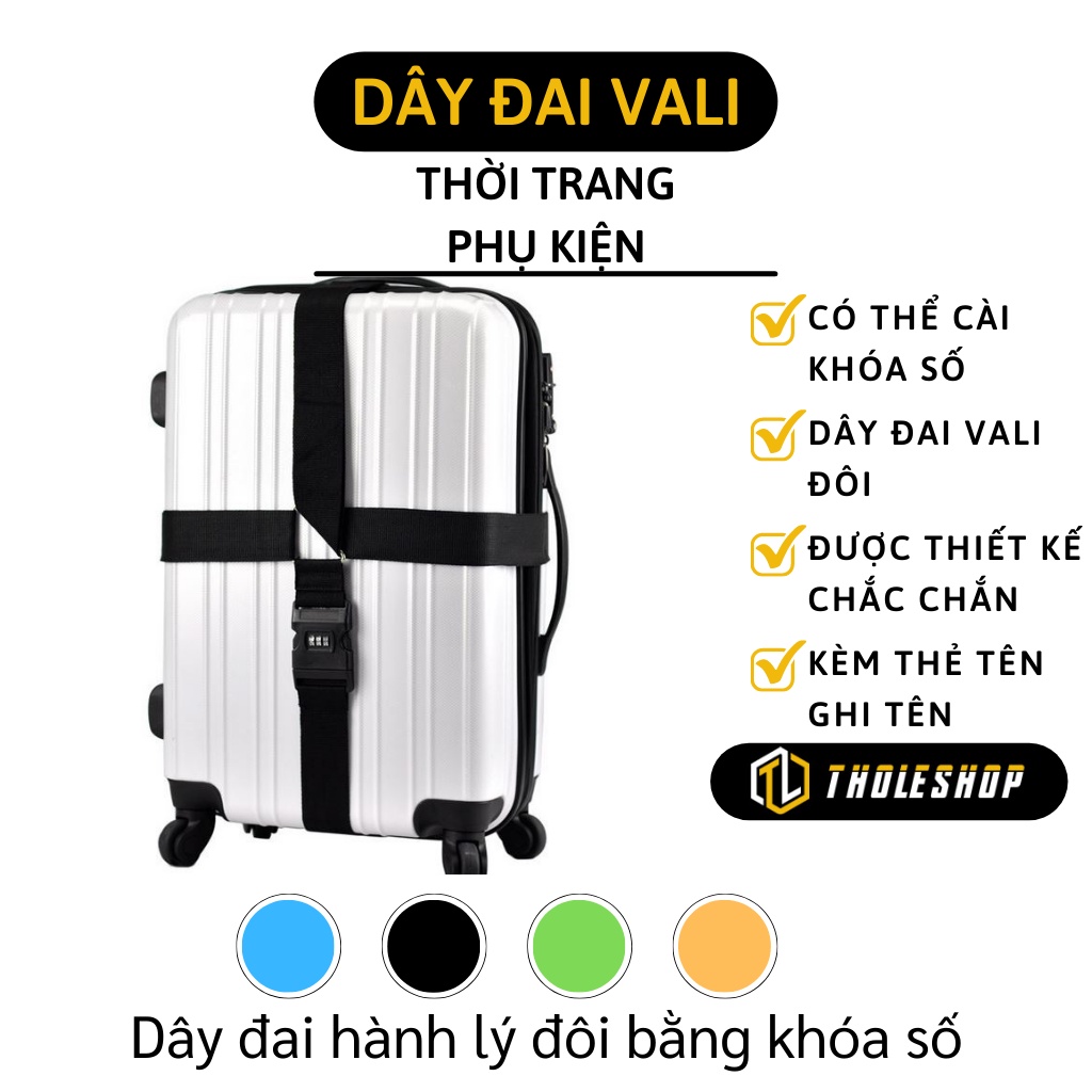 Dây Đai Vali - Dây Ràng Vali Đôi, Có Thể Cài Khóa Số, Giữ Cho Vali An Toàn 3647