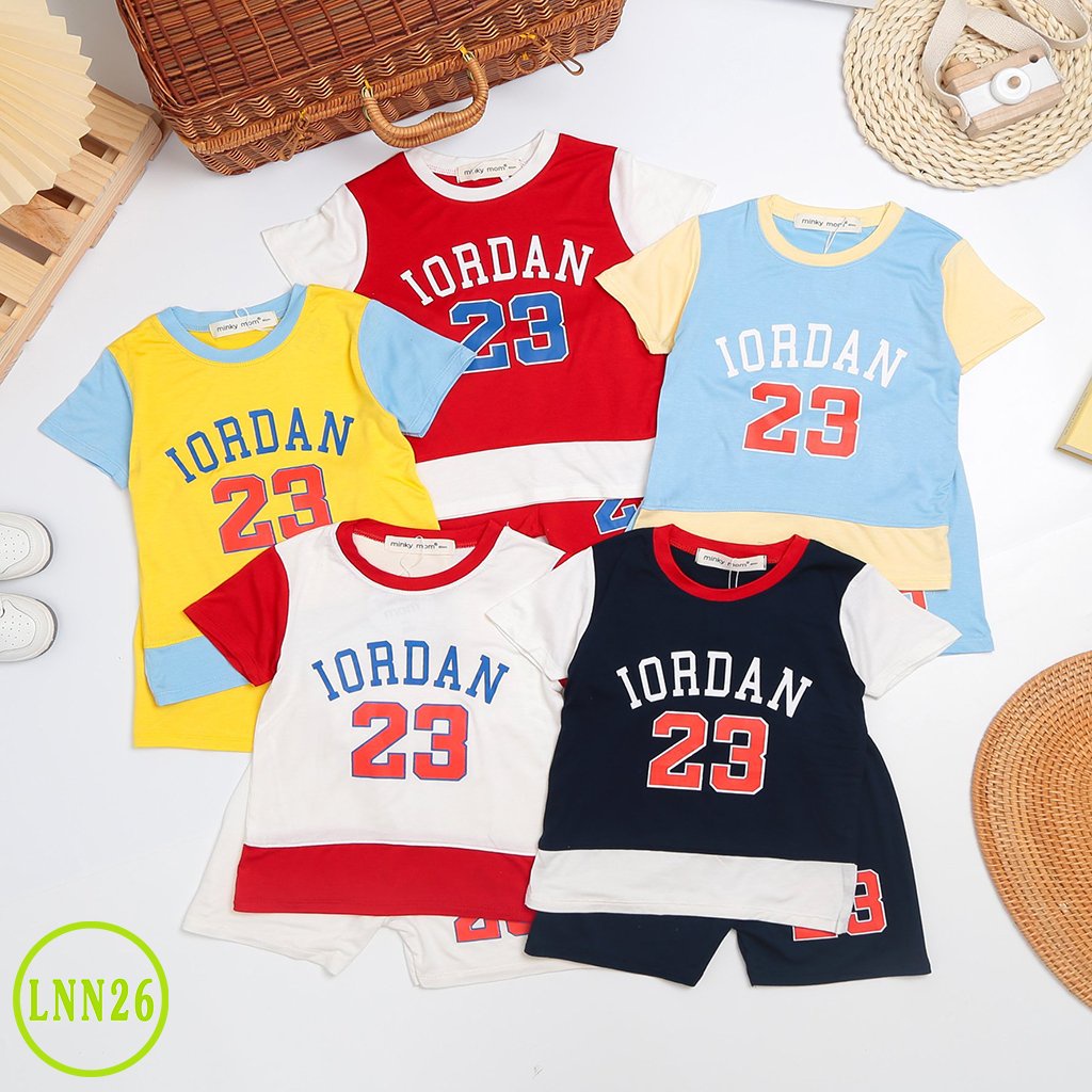 Bộ Cộc Tay Thun Lạnh MINKY MOM CÓ SIZE ĐẠI In Số Thể Thao Chất Vải Thoáng Mát, Thoải Mái, Hàng Chuẩn Đẹp Cho Bé