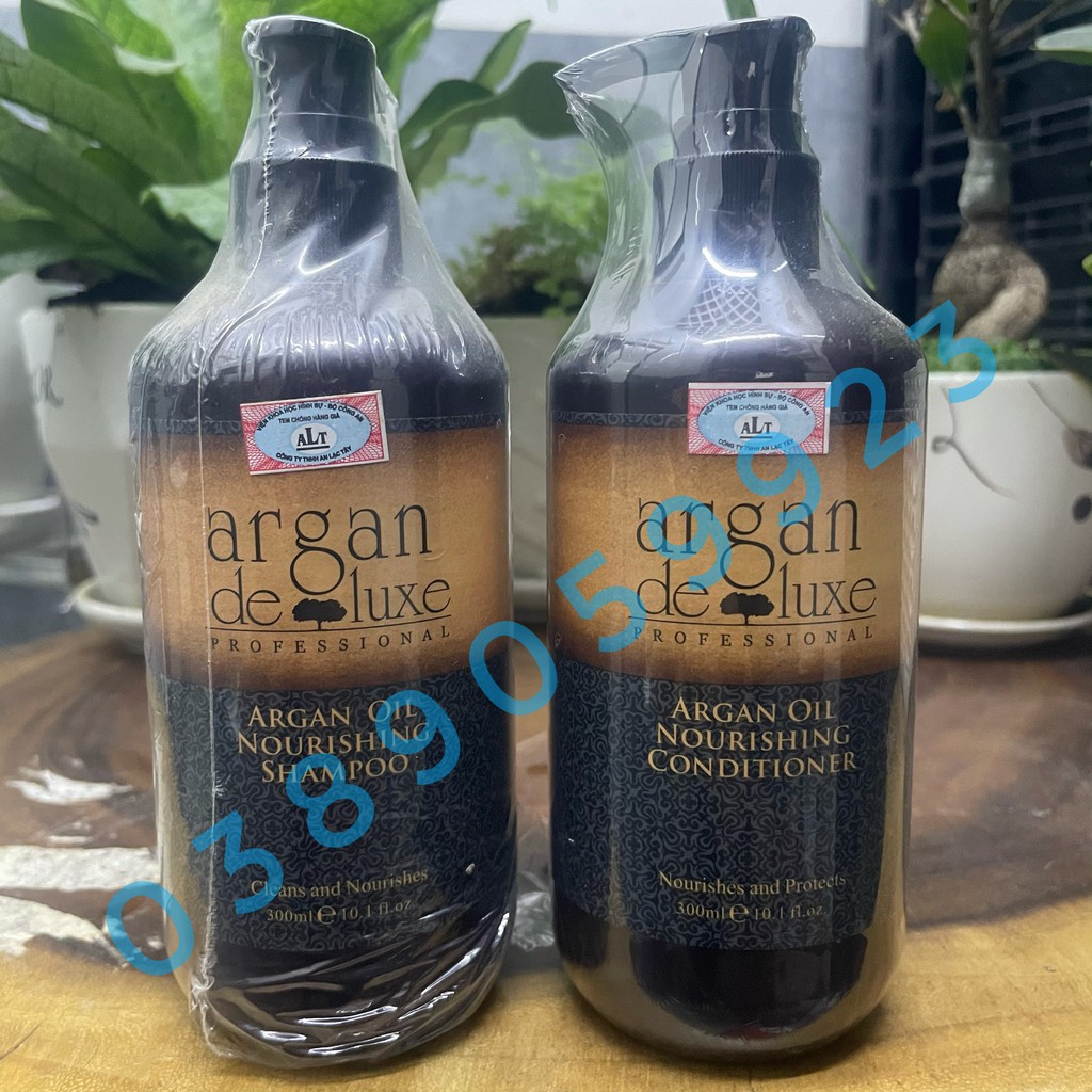 Cặp dầu gội xả phục hồi tóc hư tổn Argan Deluxe 300mlx2