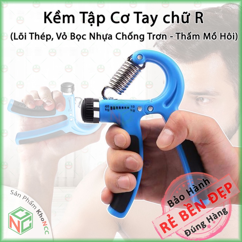 [KhoNCC] Dụng Cụ Tập Gym Tập Tay, Kìm Bóp Lực Tay Chữ R - A Có Lò Xo Điều Chỉnh Lực - Tập Cơ Ngón Tay - NLM-KTCR