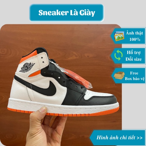 Giày sneaker Air Jordan 1 Retro High OG 'Electro Orange'  - Fullbox kèm dây phụ [Bản Cao Cấp]