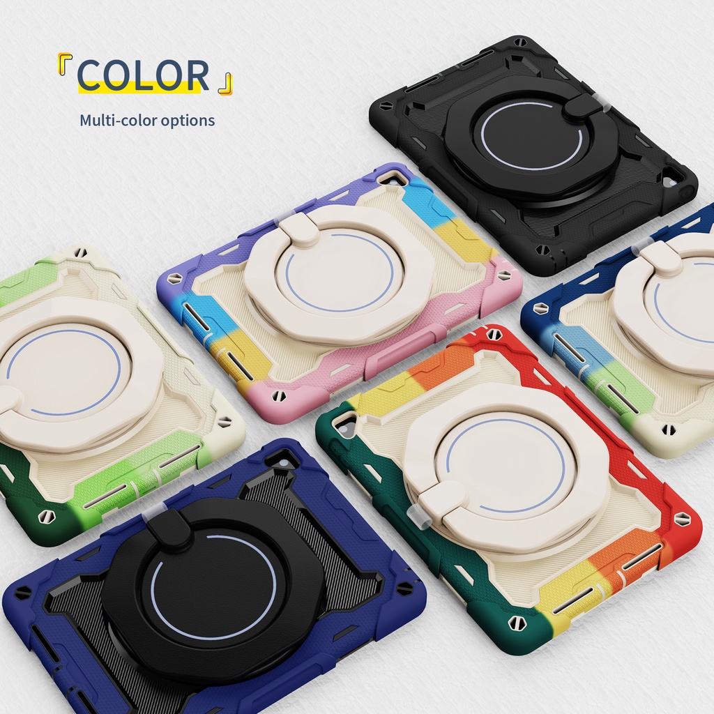 Ốp Silicone Bảo Vệ Máy Tính Bảng Chống Sốc Chống Rơi Có Giá Đỡ Xoay Được Cho Apple iPad Pro 5 6 9.7 inch 2016 2017 2018