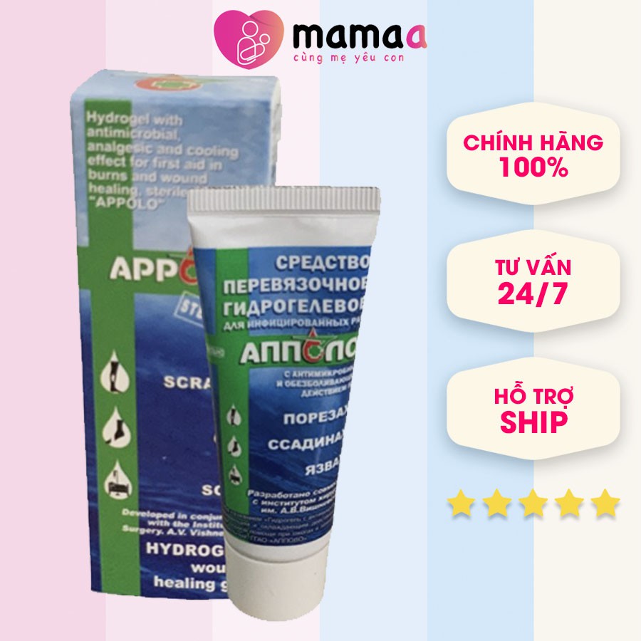 Kem bôi vết thương hở Appolo Wound Gel - hỗ trợ nhanh lành viết thương, liền sẹo sau sinh, sau mổ - an toàn cho mẹ và bé