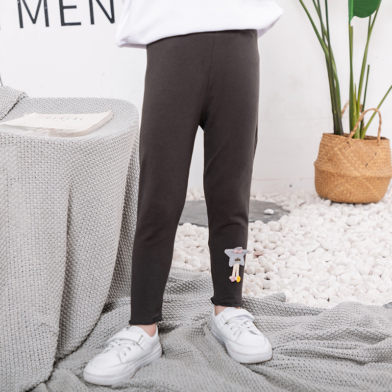 Quần legging cotton thêu họa tiết dễ thương nhiều màu sắc tùy chọn thời trang cho bé gái