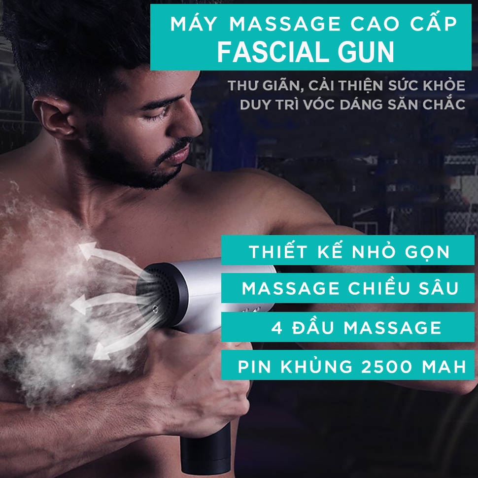 Máy Massage Cầm Tay Toàn Thân 6 Cấp Độ Fascial - Chuyên Sâu Vai Lưng, Giảm Đau Cơ - Chính Hãng Loại 1