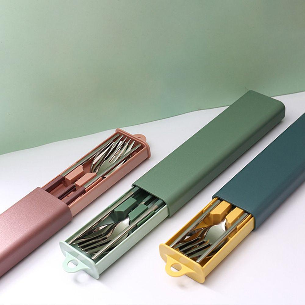 YIYU Bộ Muỗng Đũa Nĩa Bằng Thép Không Gỉ Có Thể Tái Sử Dụng Kèm Hộp Đựng