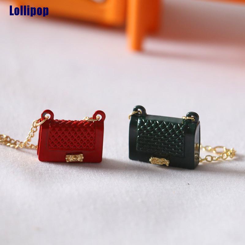 Mô hình túi xách bằng kim loại thời trang trang trí nhà búp bê