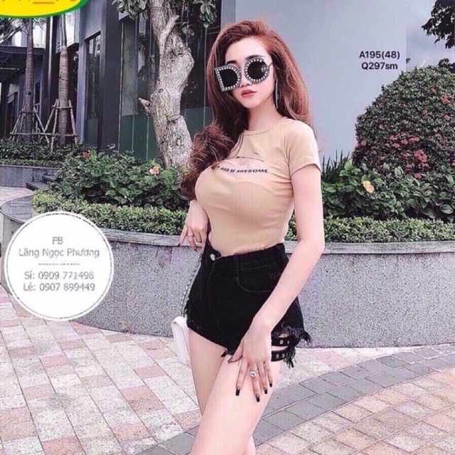 Quần shorts đùi kaki khoét khoen đùi - HÌNH SÀN CHỤP THẬT - B5U