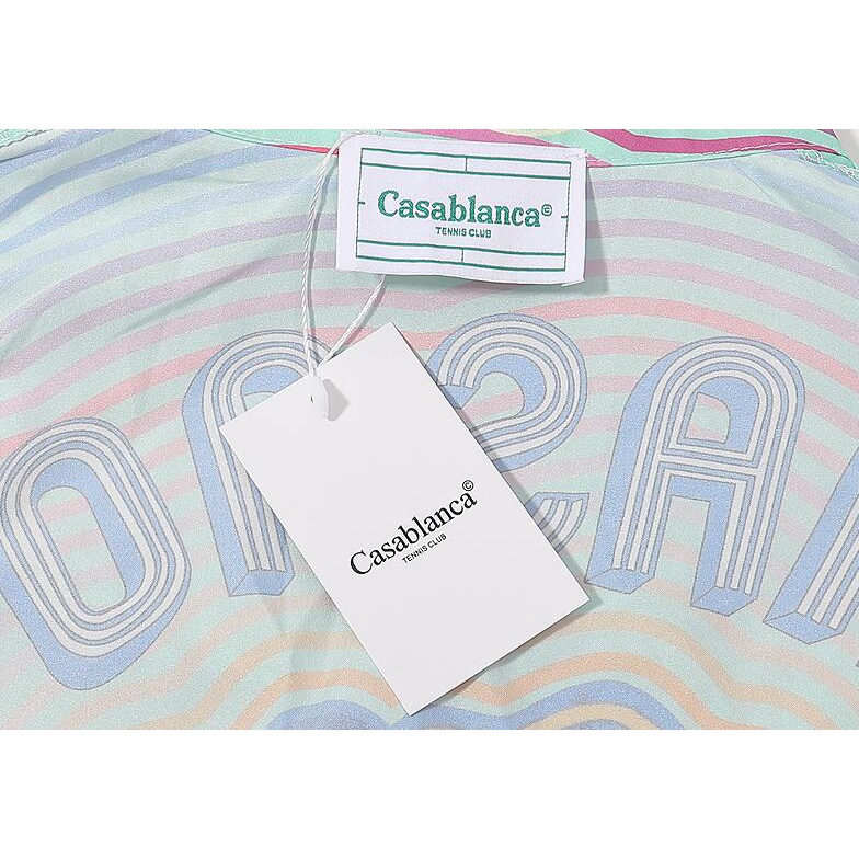 Casablanca Áo Sơ Mi cotton Ngắn Tay In Họa Tiết Thời Trang Dành Cho Nam Và Nữ