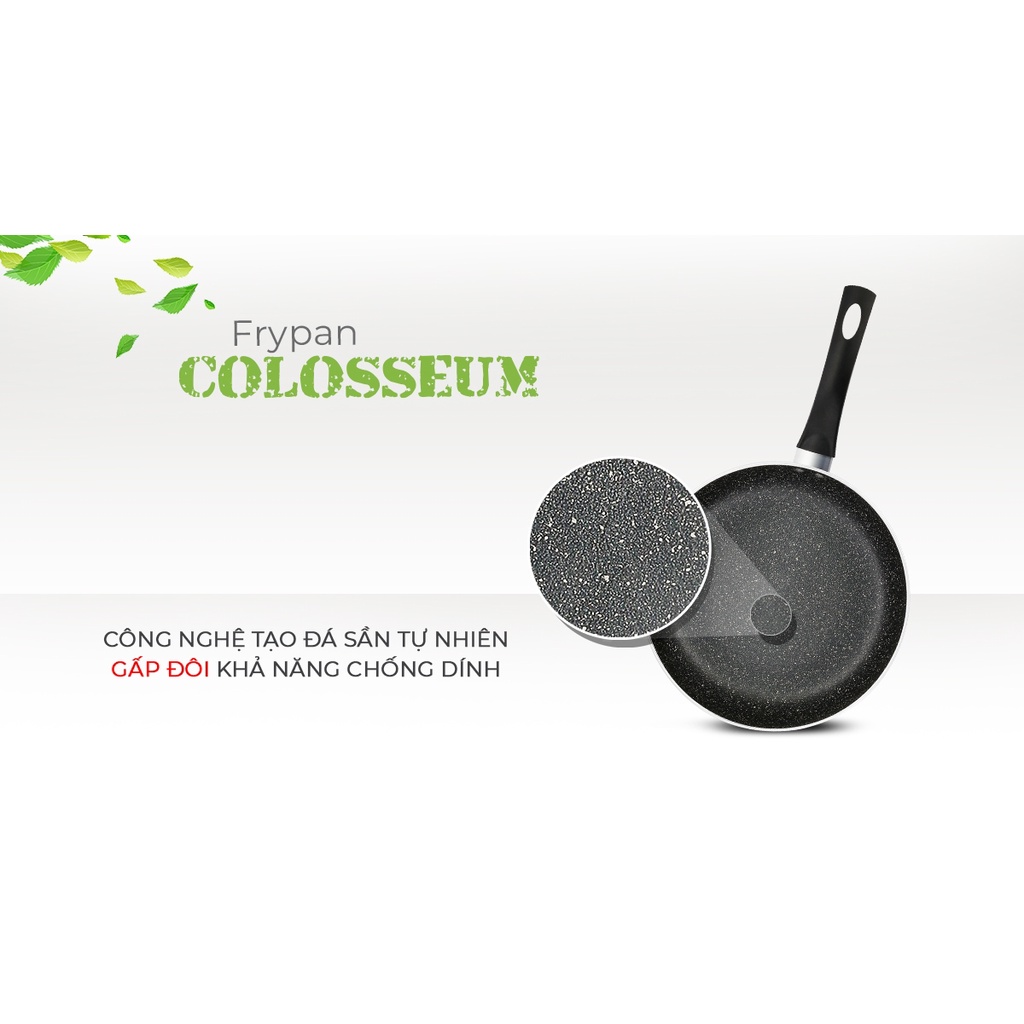 Chảo Chống Dính Vân Đá Đáy Từ Elmich Coloseum Y1  EL-3718 / EL-3719 / EL-3720 / EL-3721 Size 20/24/26/28cm - Chính Hãng