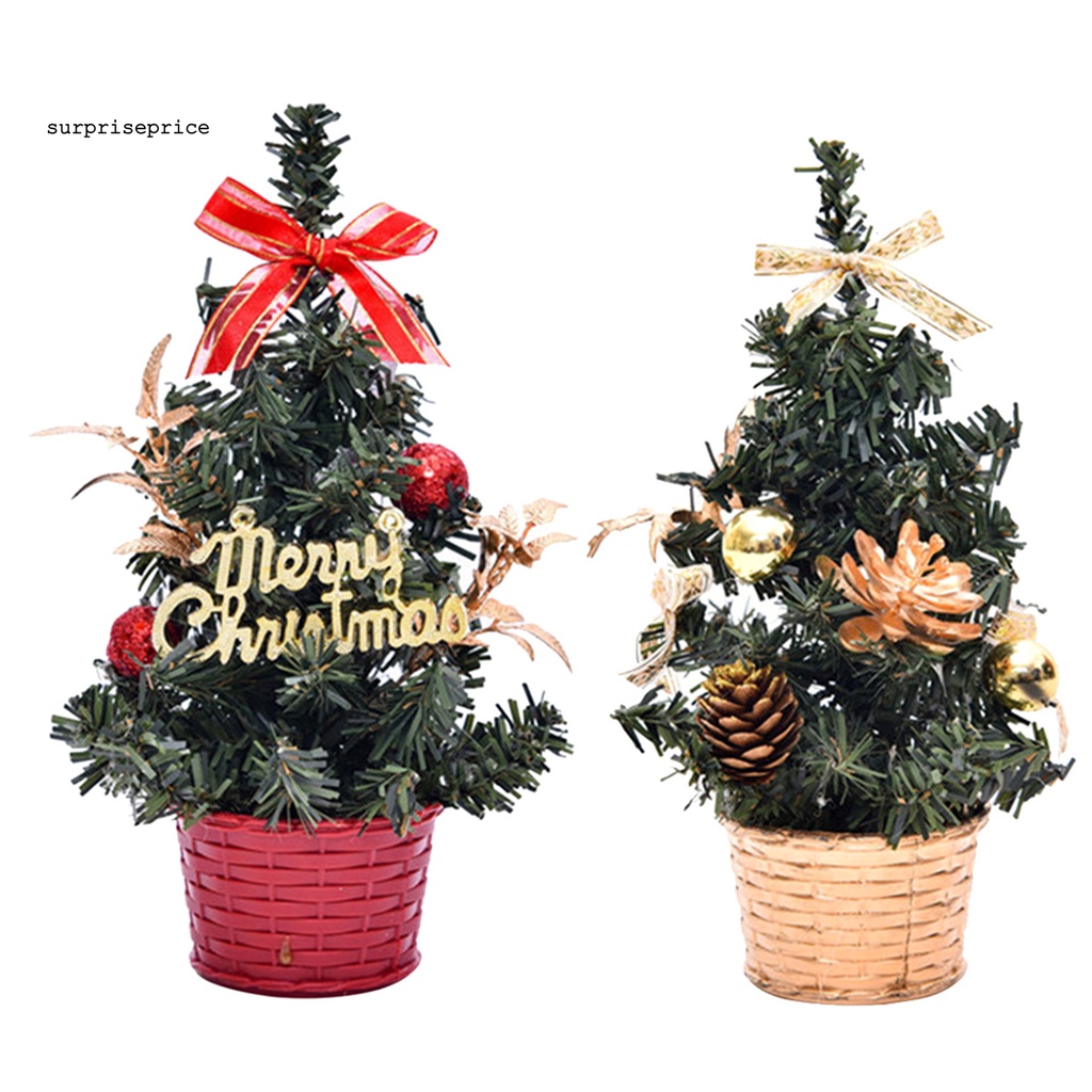Cây thông giả mini để bàn trang trí dịp giáng sinh