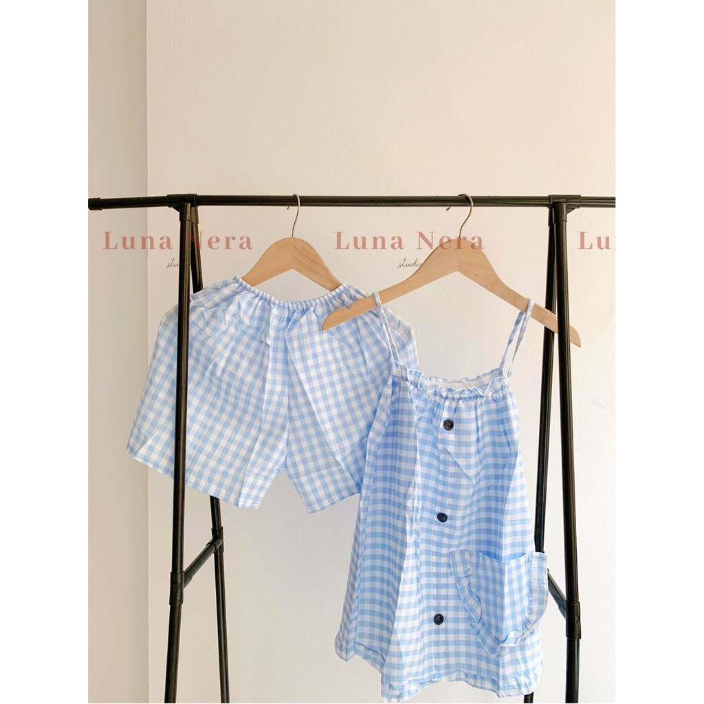 [TẶNG GƯƠNG CẦM TAY] Set đồ ngủ 2 dây áo viền bèo có túi | Ảnh thật 100% ♡ | BigBuy360 - bigbuy360.vn