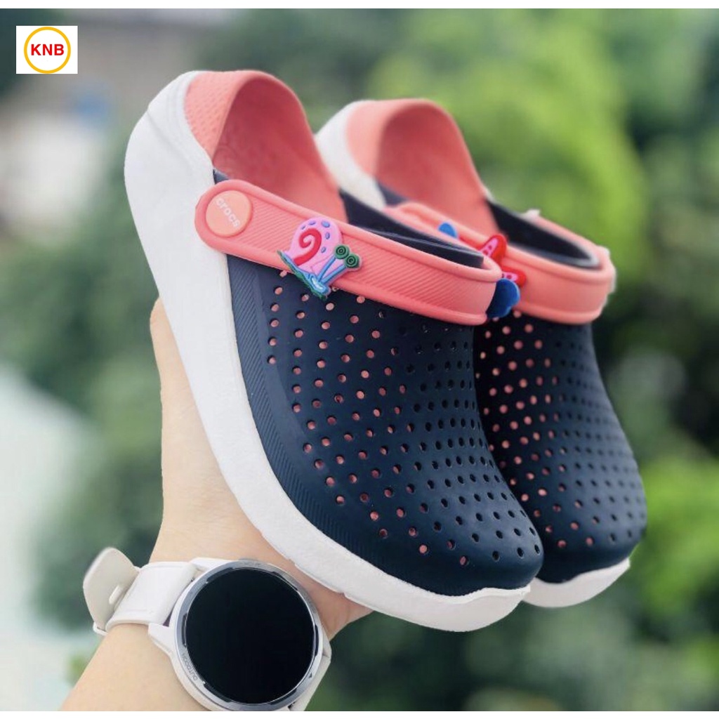 Dép Sục Cross Literide Trẻ Em Màu Xanh Than Siêu Êm Chân -4 Jibbit+ FREESHIP- Chống Trơn Trượt Bảo Vệ Ngón Chân Cho Bé