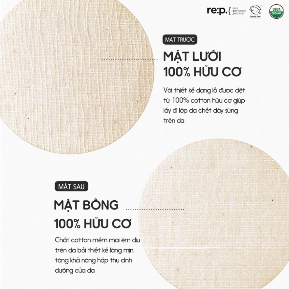 TONER REP Toner Tẩy Da Chết Phục Hồi Da Sau Mụn RE:P Organic Cotton Treatment Toning Pad 90 Miếng