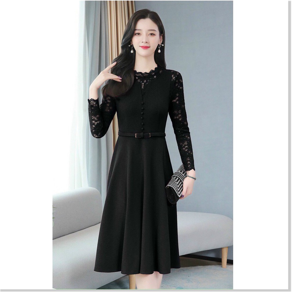 Đầm poly 2 da phối voan nữ siêu xinh cho các chị em KOKO MI STORE