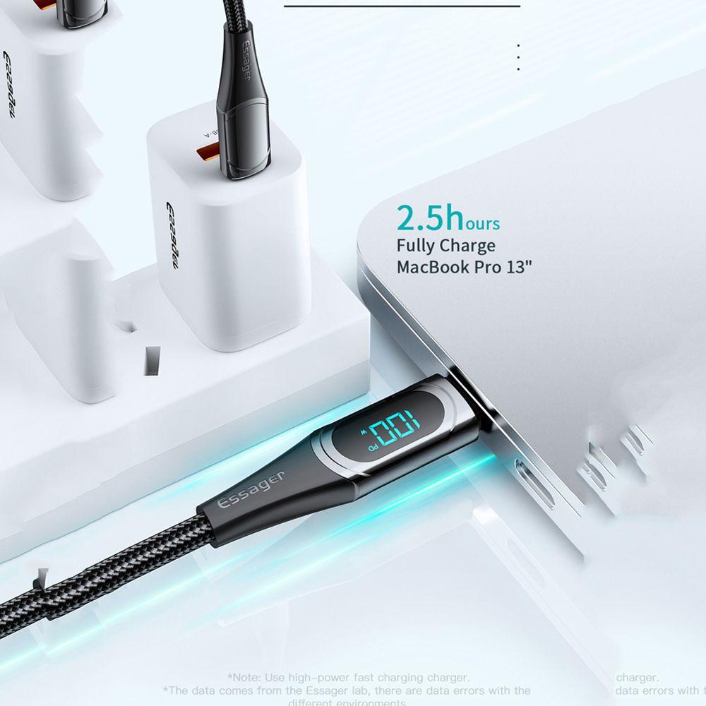 Dây Cáp Sạc Đồng Bộ Dữ Liệu Điện Thoại Di Động Đồng Bộ Dữ Liệu Màn Hình Kỹ Thuật Số Loại C Sang USB C Dành Cho Điện Thoại Di Động