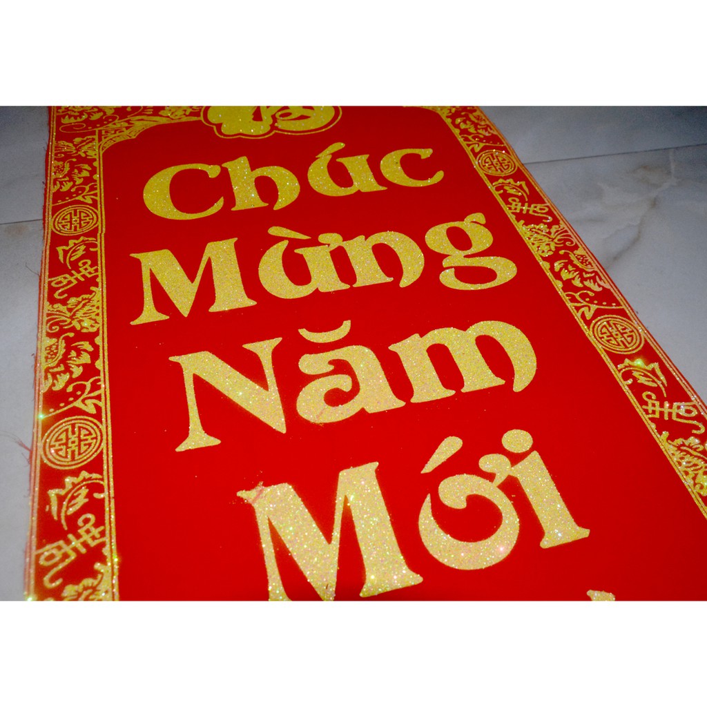 Liễn nhung đỏ trang trí Tết-Chúc Mừng Năm Mới