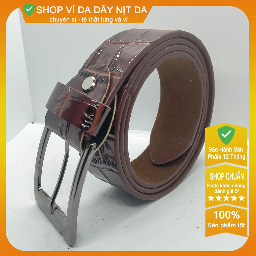 🎁FREESHIP🎁 Thắt lưng da pu vân cá sấu nam cao cấp - rộng 38mm khóa lăn, dây lưng nam