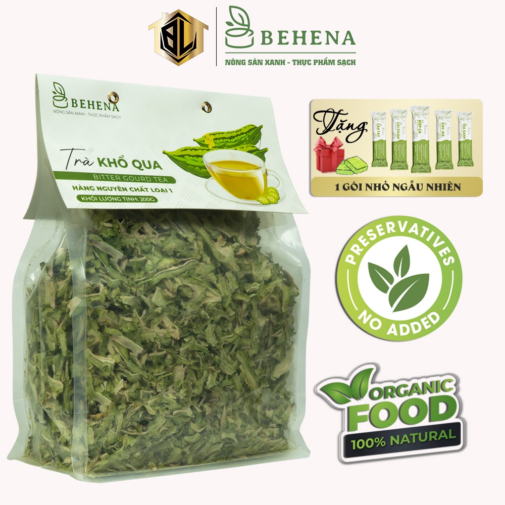 Trà thảo mộc Behena - Khổ qua - Mướp đắng sấy khô nguyên chất túi 200gr
