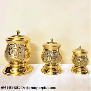 Hũ Đựng Muối Gạo Bằng Đồng thương hiệu Vĩnh Tiến (3 Cỡ)